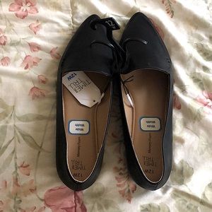 Women’s 12w new Time and Tru slip on flats, black